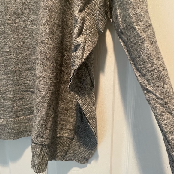Anthropologie grey side ruffle sweater - Picture 2 of 5